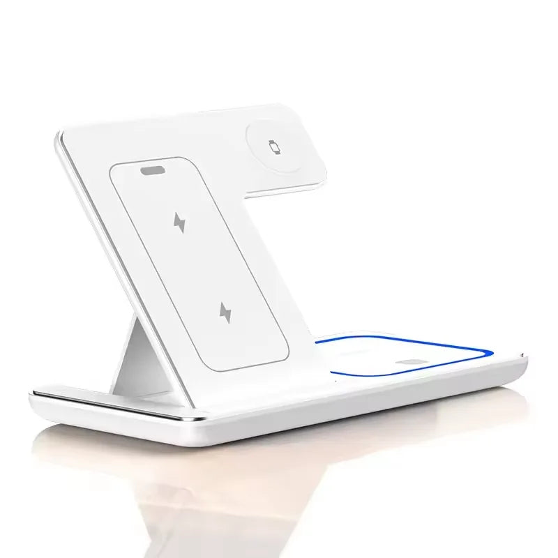 30W LED Fast Wireless Charger Stand Foldable3 in 1 Charging Station For iPhone17- 11 Apple Watch 9 8 7 6 Airpods Pro