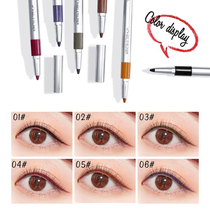 DEROL 6 Color Option Matte Eyeliner Gel Pencil Easy to Wear Colorful Red Blue Eye Liner Pen Cream Makeup Cosmetics