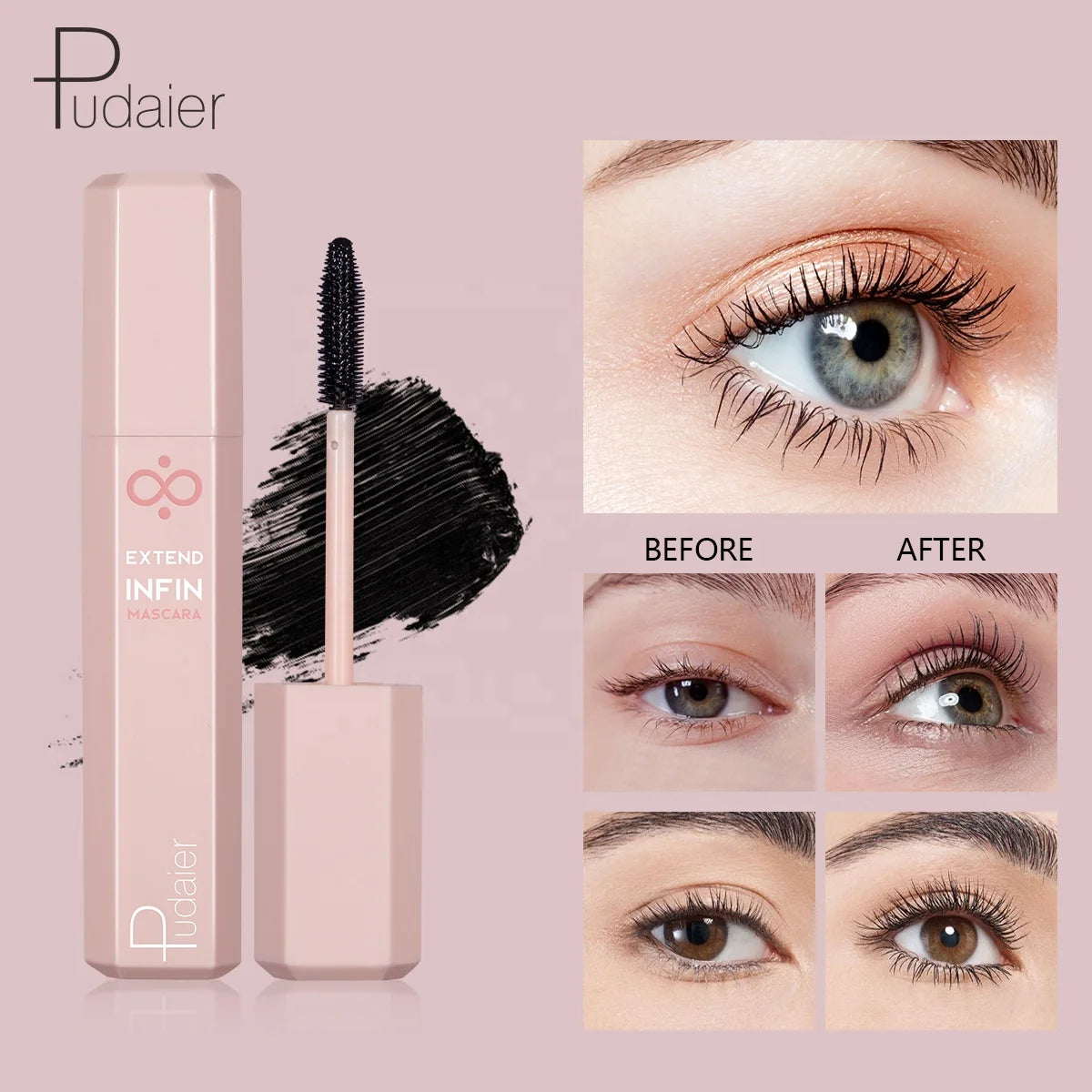 Wholesale Makeup Waterproof Voluming Mascara Private Label Vegan High Quality Lengthening Mascara Custom Fiber Mascara Cosmetic