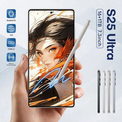 Smartphone S25+ Ultra – 3 Caméras, 16Go RAM + 1To, écran 7.3" 2K, Android 15, Double SIM