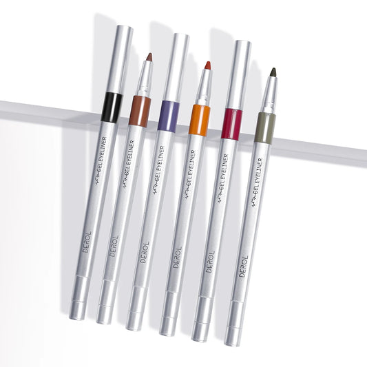 DEROL 6 Color Option Matte Eyeliner Gel Pencil Easy to Wear Colorful Red Blue Eye Liner Pen Cream Makeup Cosmetics