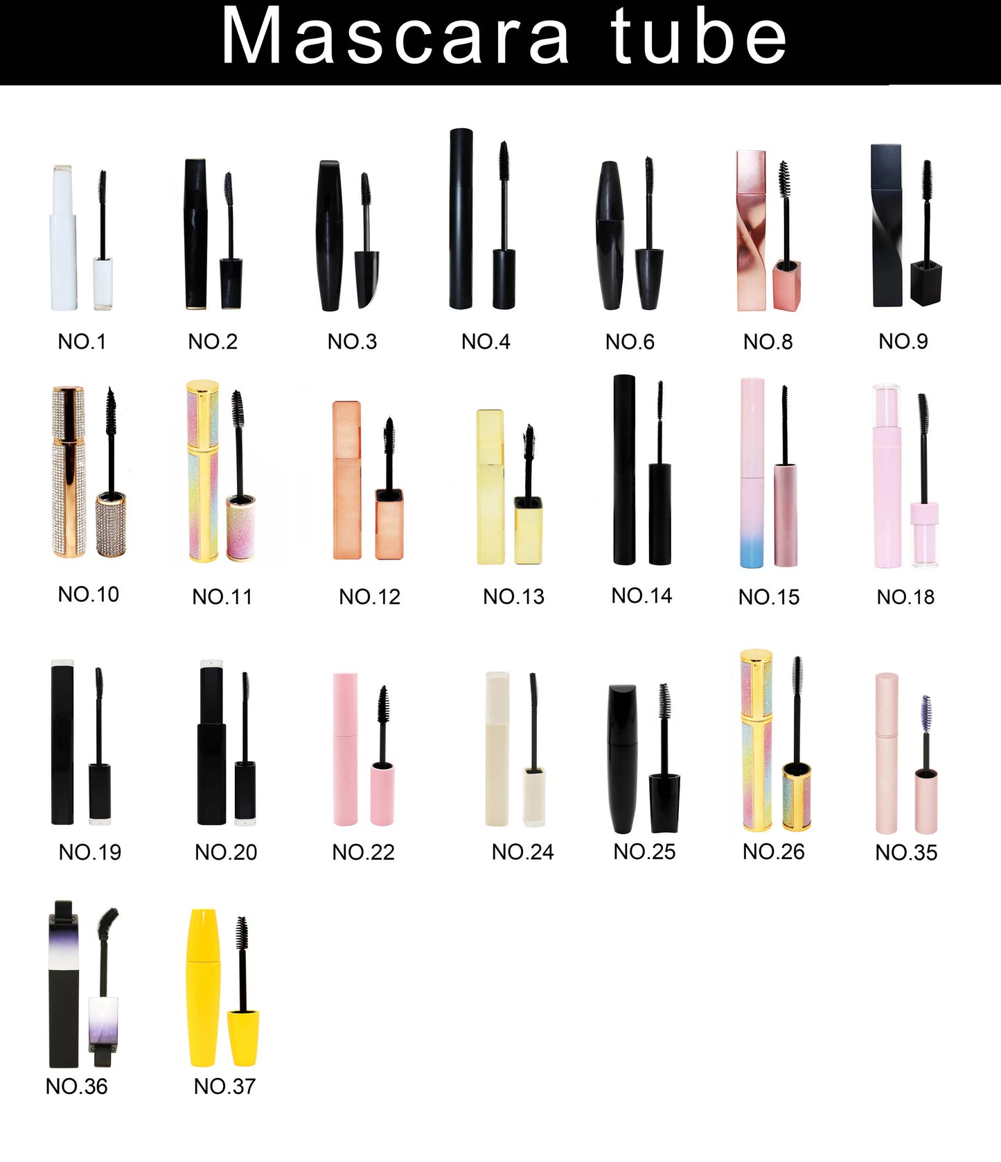 Private-Label Water-Based Cosmetics Mascara Vegan Mineral Colorful Liquid Eyelash Volumizer Long-Curling Formula Labeling