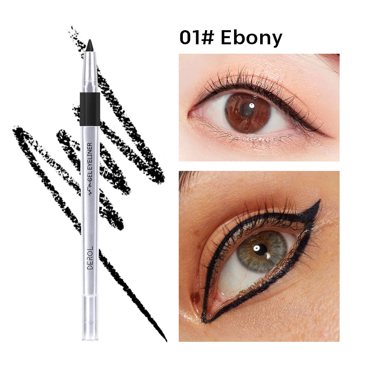 DEROL 6 Color Option Matte Eyeliner Gel Pencil Easy to Wear Colorful Red Blue Eye Liner Pen Cream Makeup Cosmetics