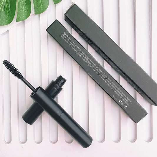 Double Head  Liquid Bulk Cosmetics Natural Eyelashes Own Brand Brown 3d Fiber Volume Waterproof 2in1 Riempimento Mascara