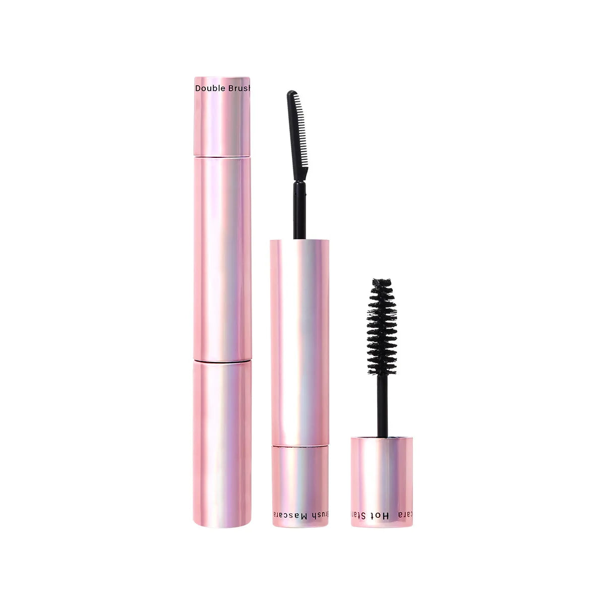Double Head  Liquid Bulk Cosmetics Natural Eyelashes Own Brand Brown 3d Fiber Volume Waterproof 2in1 Riempimento Mascara