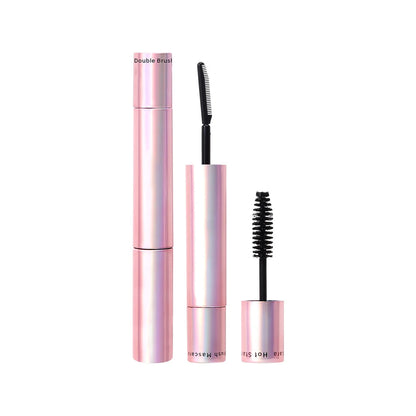 Double Head  Liquid Bulk Cosmetics Natural Eyelashes Own Brand Brown 3d Fiber Volume Waterproof 2in1 Riempimento Mascara