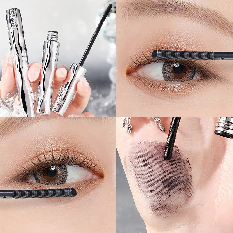 Custom logo MINSHZEE Cosmetics Fast Dry Waterproof, Long Curling, Non Smudging and Durable Lash 4d Silk Fiber Mascara Liquid