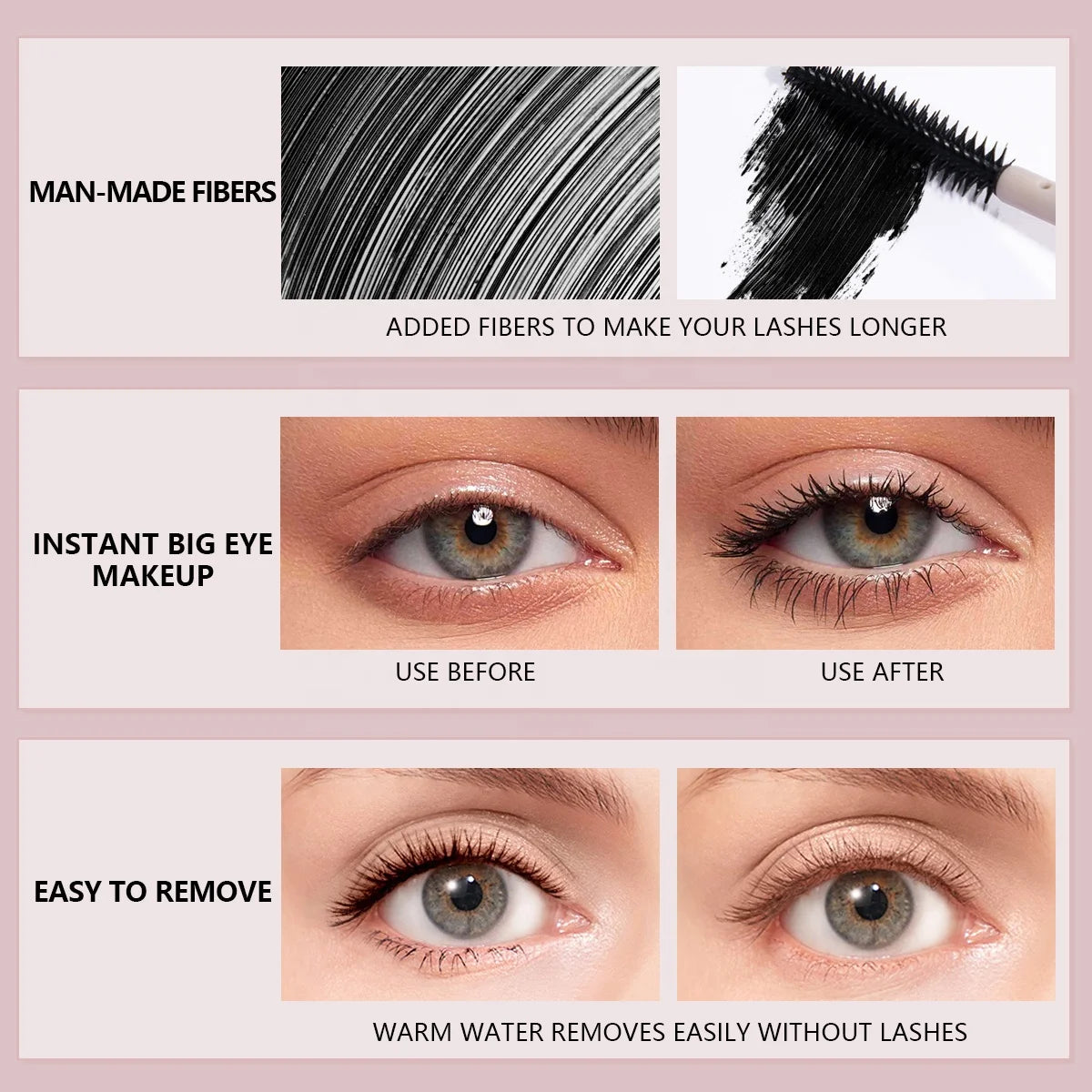 Wholesale Makeup Waterproof Voluming Mascara Private Label Vegan High Quality Lengthening Mascara Custom Fiber Mascara Cosmetic