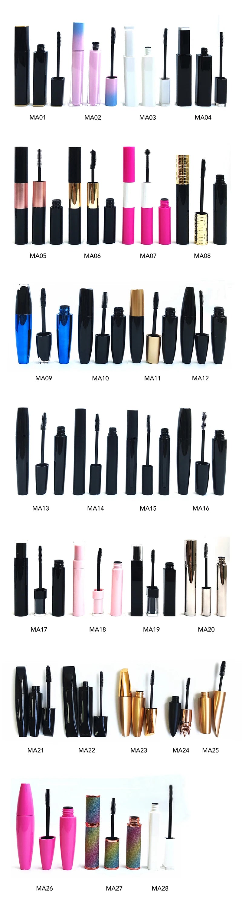 Double Head  Liquid Bulk Cosmetics Natural Eyelashes Own Brand Brown 3d Fiber Volume Waterproof 2in1 Riempimento Mascara