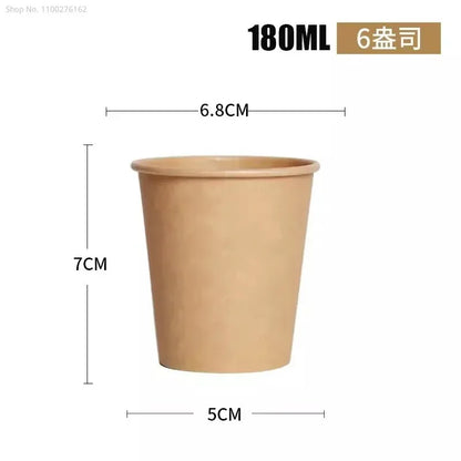 100pcs/pack 6oz 150ml Disposable Paper Cup Office Coffee Cup Paper Cup For Hot Drinking Party Supplies
