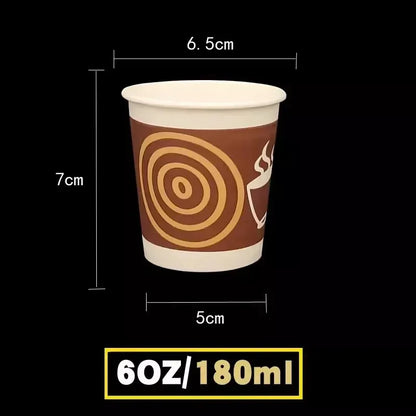 100pcs/pack 6oz 150ml Disposable Paper Cup Office Coffee Cup Paper Cup For Hot Drinking Party Supplies