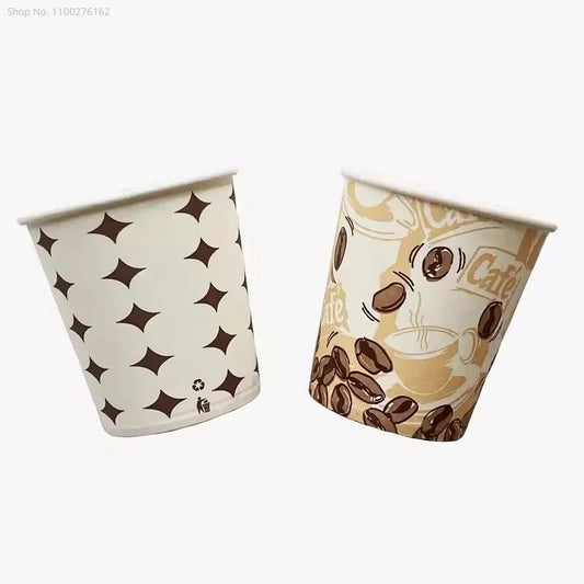 100pcs/pack 6oz 150ml Disposable Paper Cup Office Coffee Cup Paper Cup For Hot Drinking Party Supplies