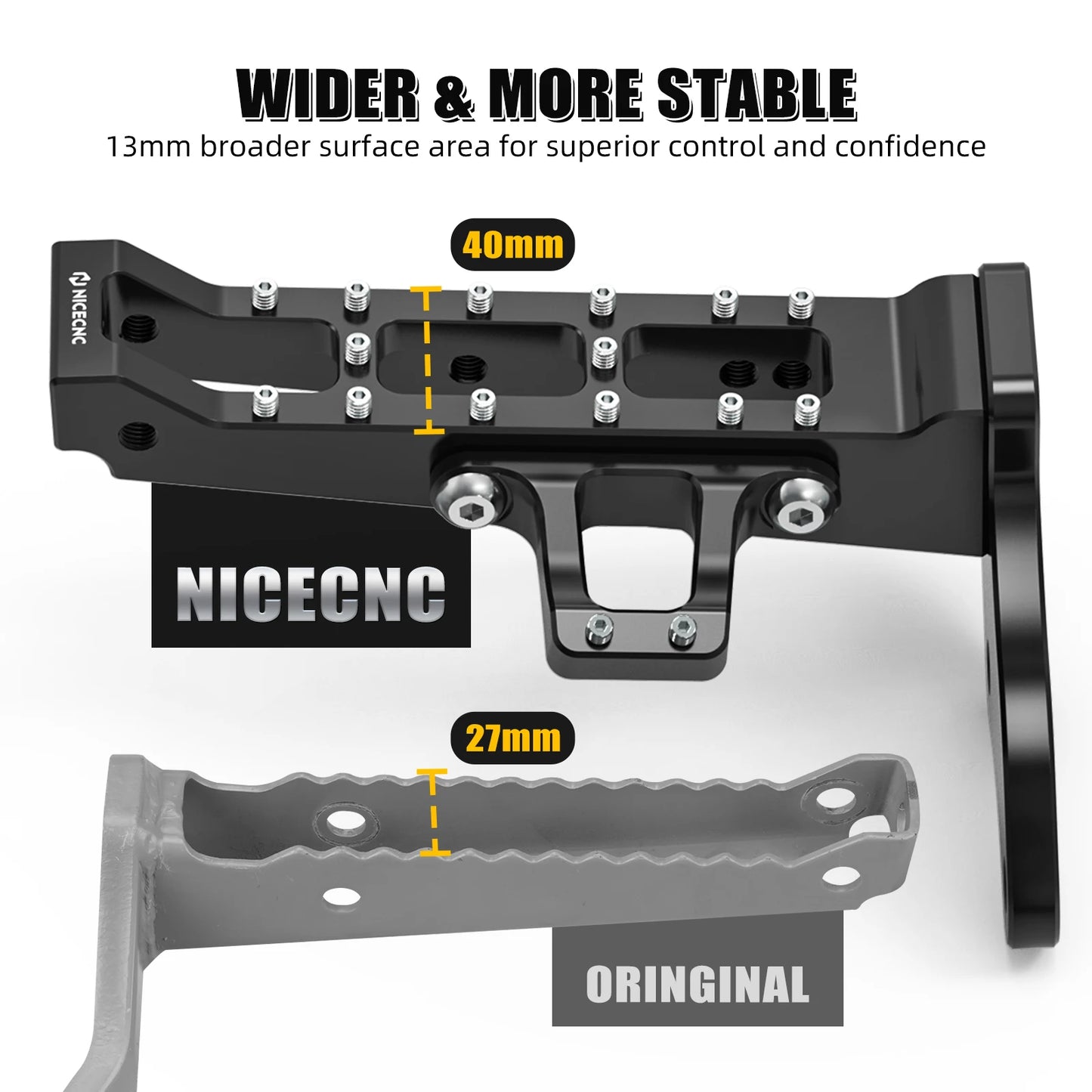 For Banshee 350 NICECNC Extended Wider Foot Pegs ATV For Yamaha Banshee 350 1987-2006 6061-T6 Aluminum 3GG-27411-01-00