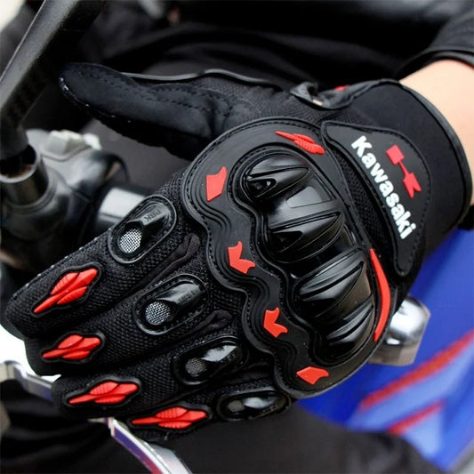 New Kawasaki Summer Motorcycle Gloves Breathable Full Finger Outdoor Sports Protection bicycle Racing Riding Gloves