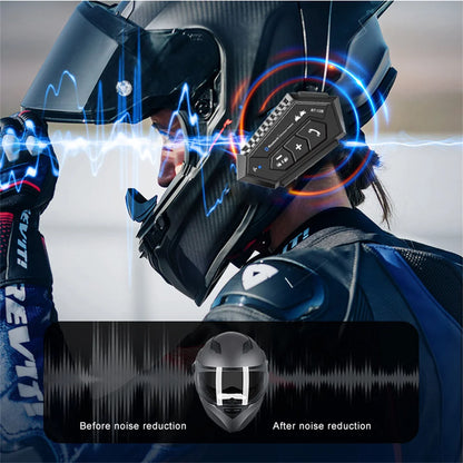 300m Motorcycle Helmet Intercom Bluetooth Headset Waterproof Wireless Handsfree Call Music Player Voice Assitant 1000mAh Battery