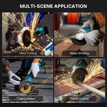 125mm Brushless Angle Grinder  3 Speed Polishing Cutting Machine Cordless Electric Angle Grinder Power Tool for Makita Battery
