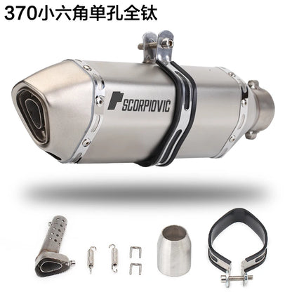 38-51mm Full Exhaust System Muffler Tailpipe Rear Pipe Universal Pipe with DB Killer 370mm