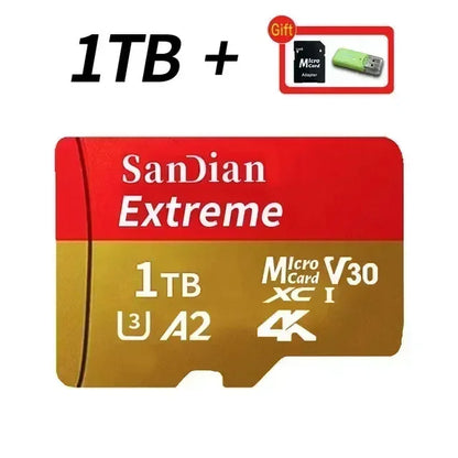 128GB USB Adapter SD Memory Card 256GB High Speed Micro TF Card Class 10 High Capacity for Mobile Phone Laptop PC Camera Mac