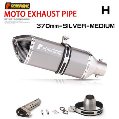 38-51mm Full Exhaust System Muffler Tailpipe Rear Pipe Universal Pipe with DB Killer 370mm