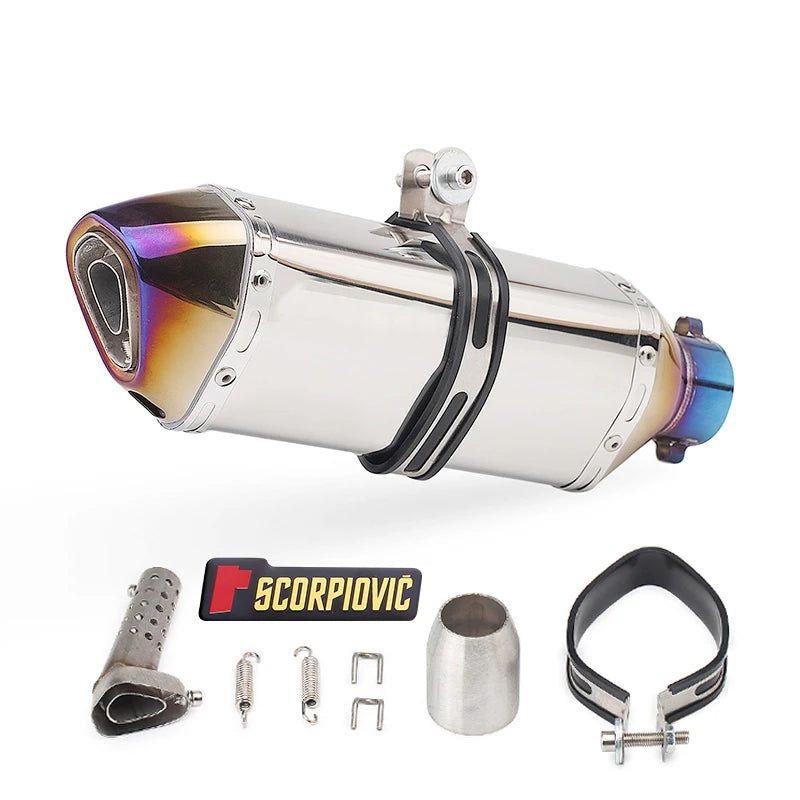 38-51mm Full Exhaust System Muffler Tailpipe Rear Pipe Universal Pipe with DB Killer 370mm