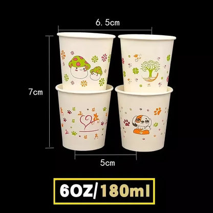 100pcs/pack 6oz 150ml Disposable Paper Cup Office Coffee Cup Paper Cup For Hot Drinking Party Supplies