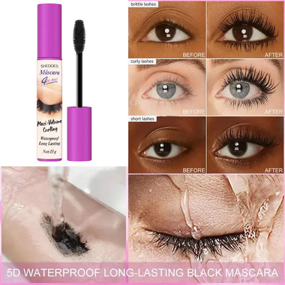 5D Waterproof Mascara Eyelashes Lengthening Long Lasting Silky Lash Black Eyelashes Extension Make Up Beauty Eye Korean Cosmetic