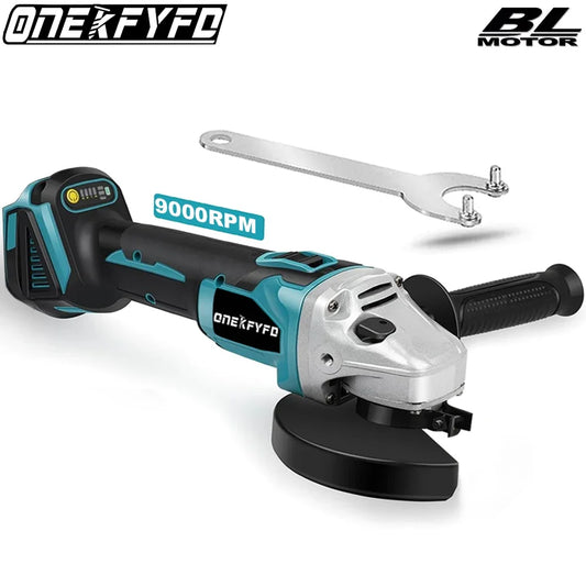 125mm Brushless Angle Grinder  3 Speed Polishing Cutting Machine Cordless Electric Angle Grinder Power Tool for Makita Battery