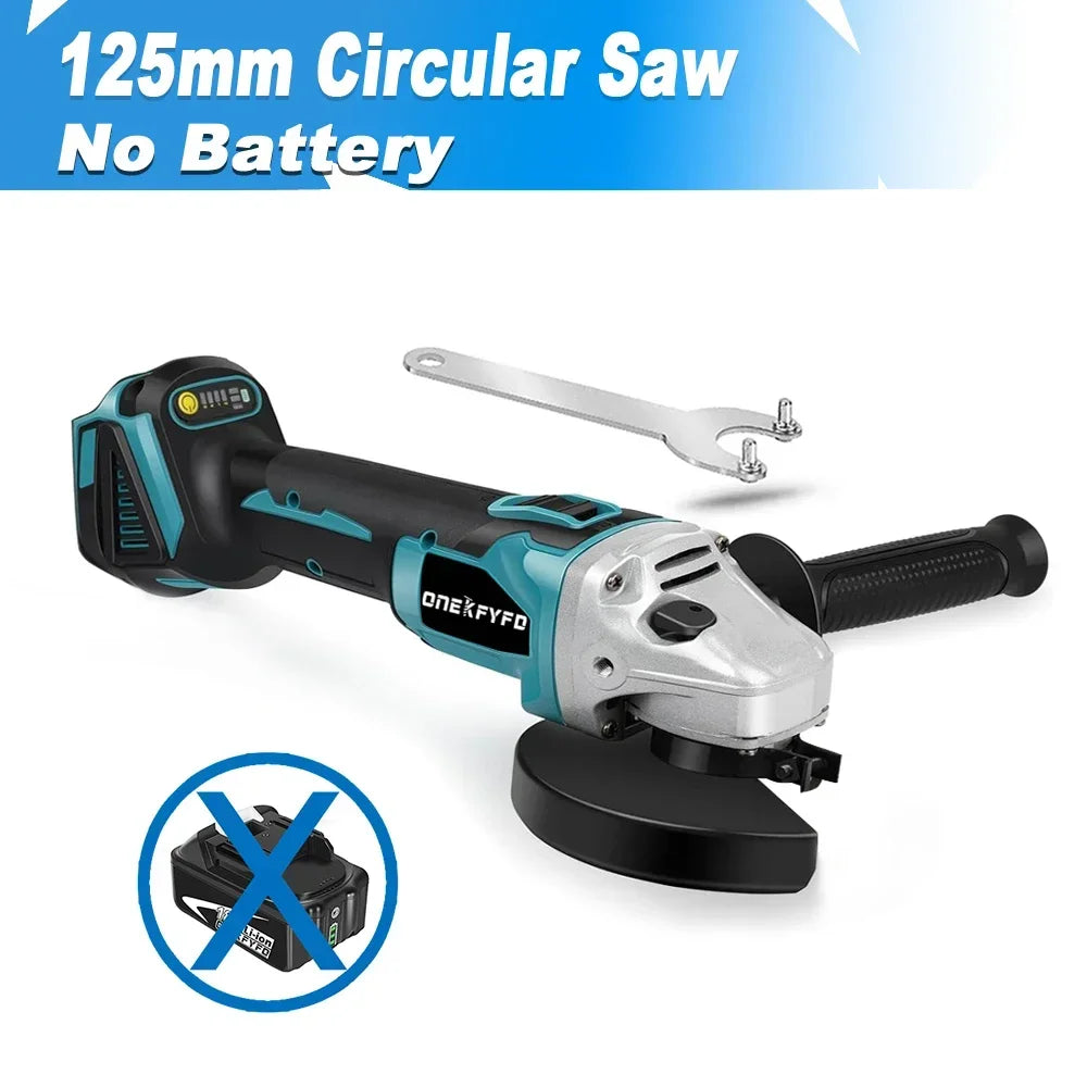 125mm Brushless Angle Grinder  3 Speed Polishing Cutting Machine Cordless Electric Angle Grinder Power Tool for Makita Battery