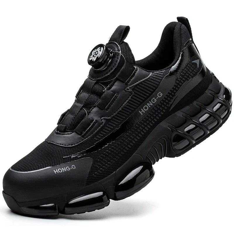 Men's Safety Shoes Protection And Elastic Safety Boots Fashionable Casual Shoes Breathable Odor Protection Men's Work Shoes
