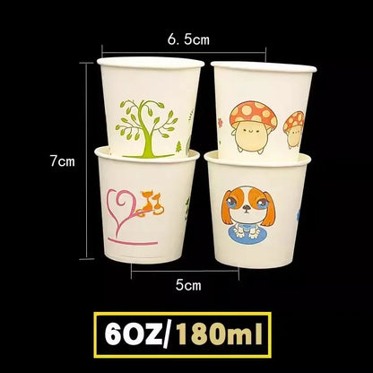 100pcs/pack 6oz 150ml Disposable Paper Cup Office Coffee Cup Paper Cup For Hot Drinking Party Supplies