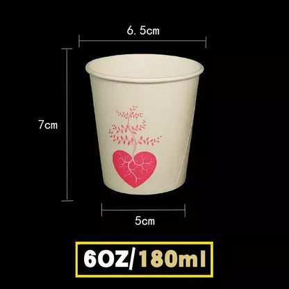 100pcs/pack 6oz 150ml Disposable Paper Cup Office Coffee Cup Paper Cup For Hot Drinking Party Supplies