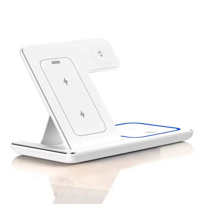 30W LED Fast Wireless Charger Stand  Foldable3 in 1 Charging Station For iPhone17- 11 Apple Watch 9 8 7 6 Airpods Pro