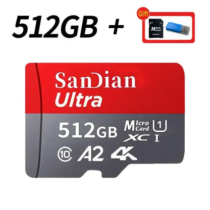 128GB USB Adapter SD Memory Card 256GB High Speed Micro TF Card Class 10 High Capacity for Mobile Phone Laptop PC Camera Mac
