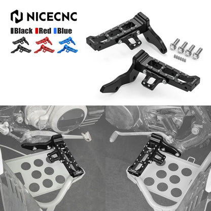 For Banshee 350 NICECNC Extended Wider Foot Pegs ATV For Yamaha Banshee 350 1987-2006 6061-T6 Aluminum 3GG-27411-01-00