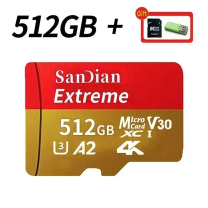 128GB USB Adapter SD Memory Card 256GB High Speed Micro TF Card Class 10 High Capacity for Mobile Phone Laptop PC Camera Mac