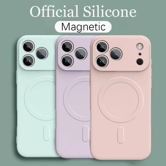 Original Liquid Silicone For Magsafe Phone Case For iPhone 17 Air 16 15 14 13 Mini 12 11 Pro Max 17Pro X XS XR Magnetic Funda