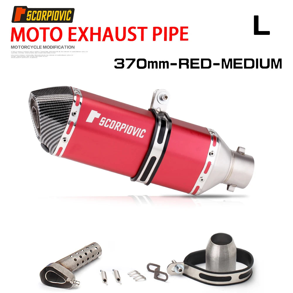 38-51mm Full Exhaust System Muffler Tailpipe Rear Pipe Universal Pipe with DB Killer 370mm