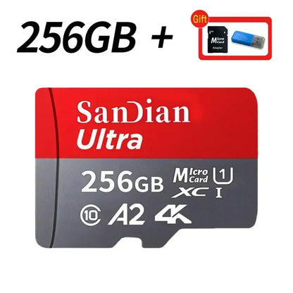 128GB USB Adapter SD Memory Card 256GB High Speed Micro TF Card Class 10 High Capacity for Mobile Phone Laptop PC Camera Mac