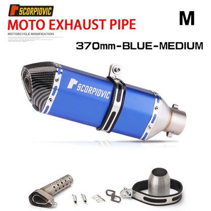 38-51mm Full Exhaust System Muffler Tailpipe Rear Pipe Universal Pipe with DB Killer 370mm