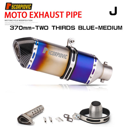 38-51mm Full Exhaust System Muffler Tailpipe Rear Pipe Universal Pipe with DB Killer 370mm