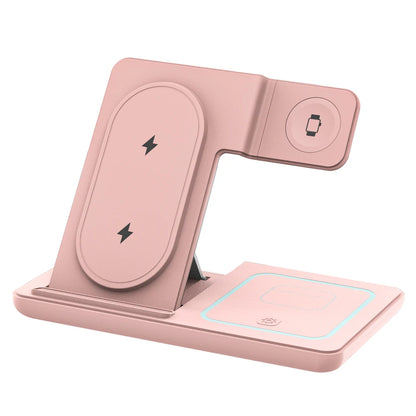 LED Wireless Charger Foldable Phone Stand For Samsung S25 S24 S23 Galaxy Watch 2-8 Active 2 Buds Pro Fast Charging Station