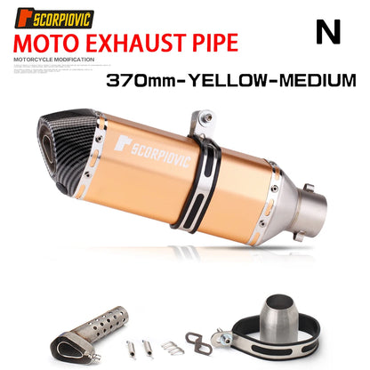 38-51mm Full Exhaust System Muffler Tailpipe Rear Pipe Universal Pipe with DB Killer 370mm