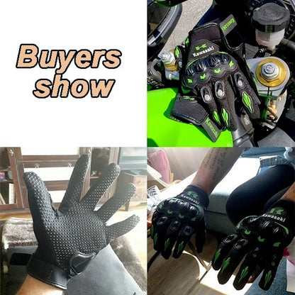 New Kawasaki Summer Motorcycle Gloves Breathable Full Finger Outdoor Sports Protection bicycle Racing Riding Gloves