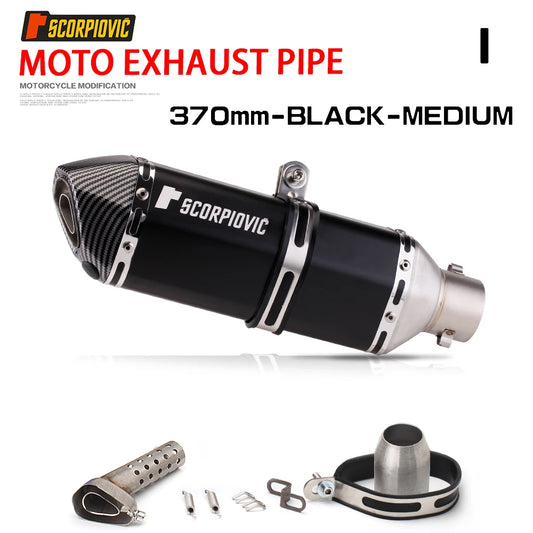 38-51mm Full Exhaust System Muffler Tailpipe Rear Pipe Universal Pipe with DB Killer 370mm