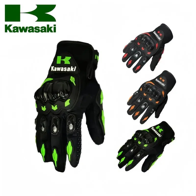 New Kawasaki Summer Motorcycle Gloves Breathable Full Finger Outdoor Sports Protection bicycle Racing Riding Gloves