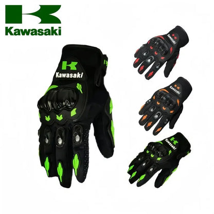 New Kawasaki Summer Motorcycle Gloves Breathable Full Finger Outdoor Sports Protection bicycle Racing Riding Gloves