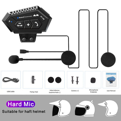 300m Motorcycle Helmet Intercom Bluetooth Headset Waterproof Wireless Handsfree Call Music Player Voice Assitant 1000mAh Battery