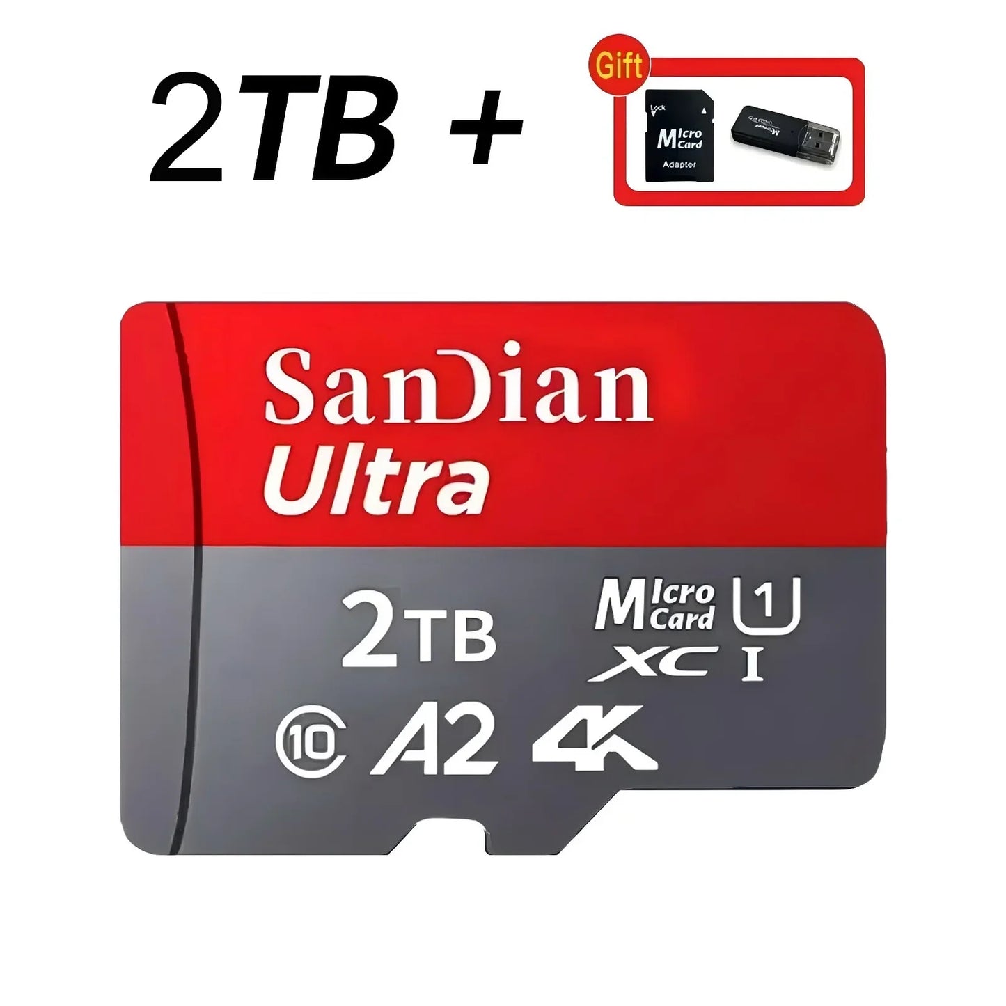 128GB USB Adapter SD Memory Card 256GB High Speed Micro TF Card Class 10 High Capacity for Mobile Phone Laptop PC Camera Mac