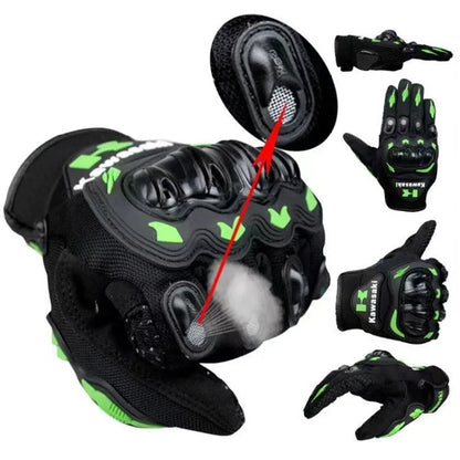New Kawasaki Summer Motorcycle Gloves Breathable Full Finger Outdoor Sports Protection bicycle Racing Riding Gloves