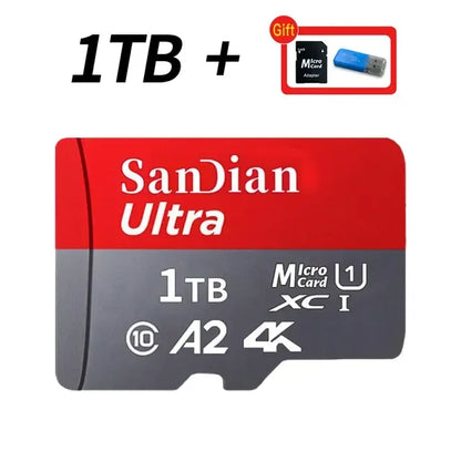 128GB USB Adapter SD Memory Card 256GB High Speed Micro TF Card Class 10 High Capacity for Mobile Phone Laptop PC Camera Mac